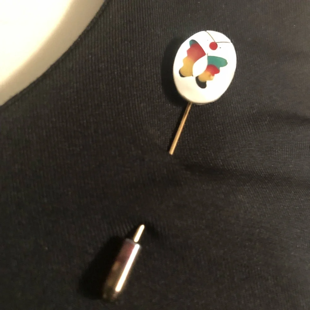 Vintage Butterfly MOP Inlay Stickpin
